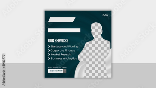 Digital business marketing social media post & web banner Digital business solution marketing social media post and web banner