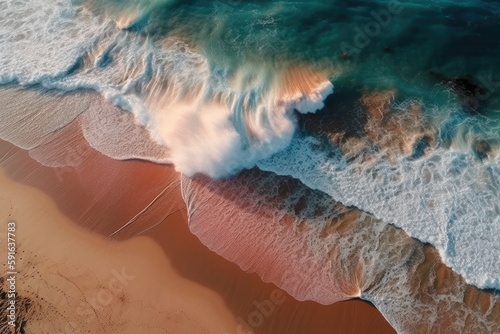 beach and sea created with Generative AI technology