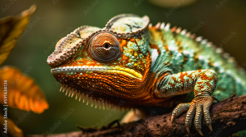 Colorful Chameleon. Generative AI Colorful Chameleon. Generative AI