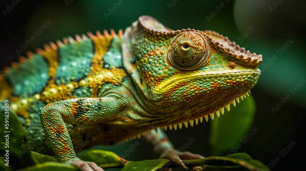 Colorful Chameleon. Generative AI Colorful Chameleon. Generative AI