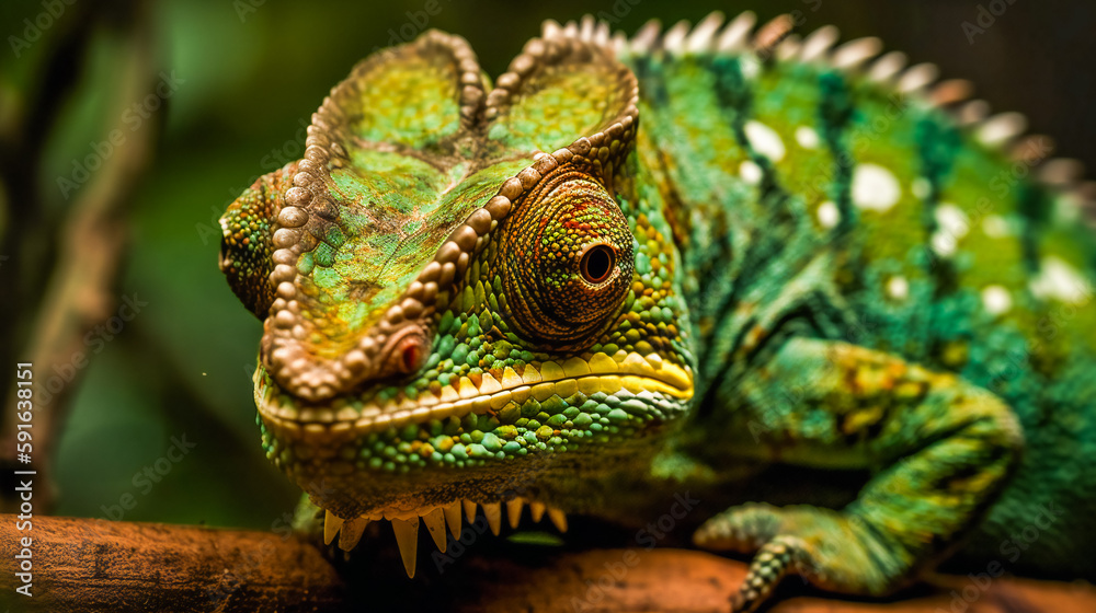 Colorful Chameleon. Generative AI Colorful Chameleon. Generative AI
