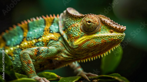 Colorful  Chameleon. Generative AI