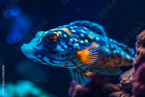 Life of the underwater world. Colorful tropical fish. AI Generated