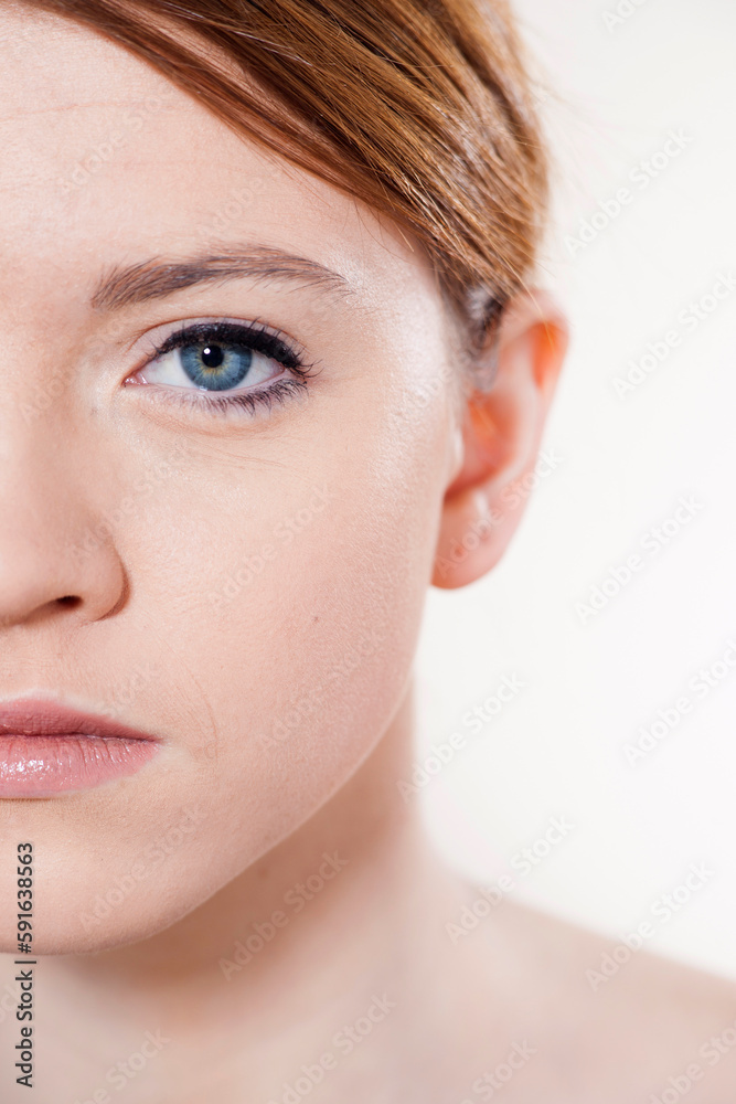 Cut Off Portrait of Teenage Girl in Studio