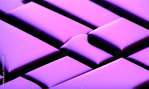 A modern futuristic geometric shapes purple colored pattern design in 3D 