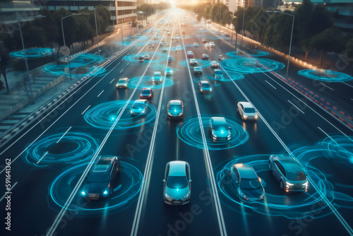 Autonomous Car Sensor System Concept for Vehicle Safety. photo