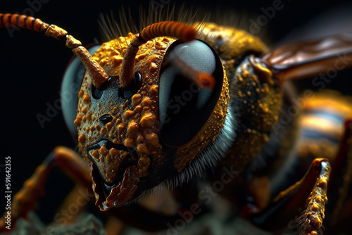 portrait macro close up of a wasps face extreme detail © © Raymond Orton