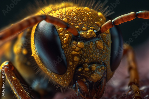 extreme close up of a wasp Created using generative AI tools. © © Raymond Orton