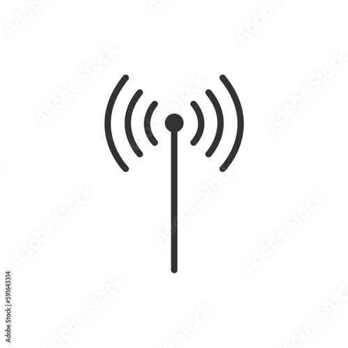 broadcast signal wave icon flat style isolated on white background