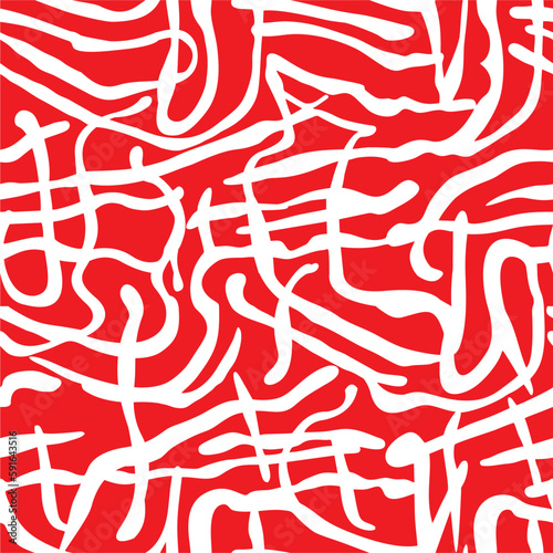 Seamless pattern with chaotic bold lines. Vector seamless