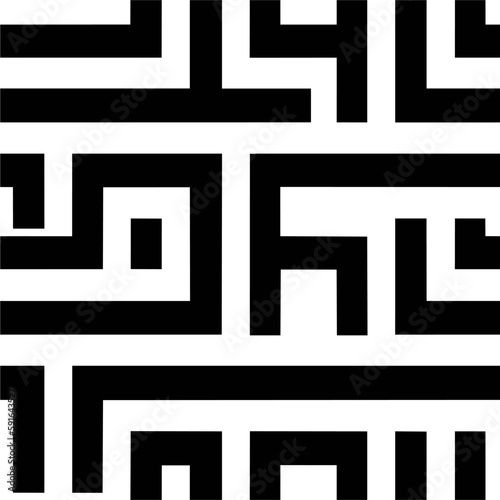 Seamless pattern with chaotic bold lines. Vector seamless