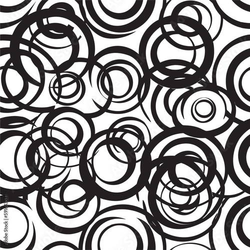 Seamless pattern with chaotic bold lines. Vector seamless