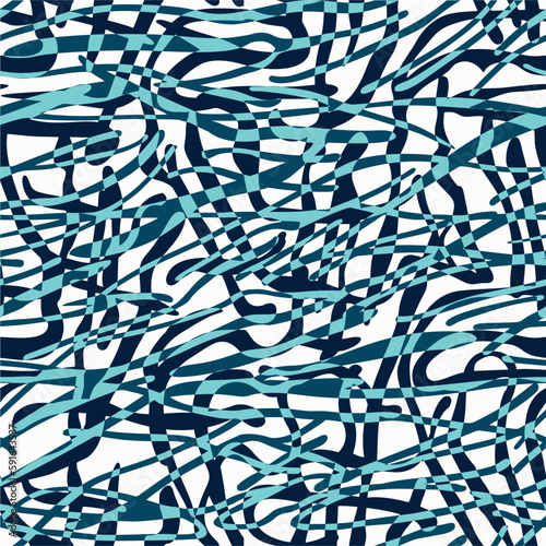 Vector seamless pattern with chaotic multicolored lines.