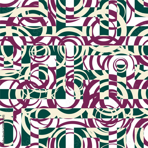 Vector seamless pattern with chaotic multicolored lines.