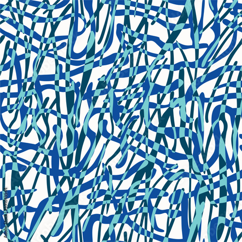 Vector seamless pattern with chaotic multicolored lines.