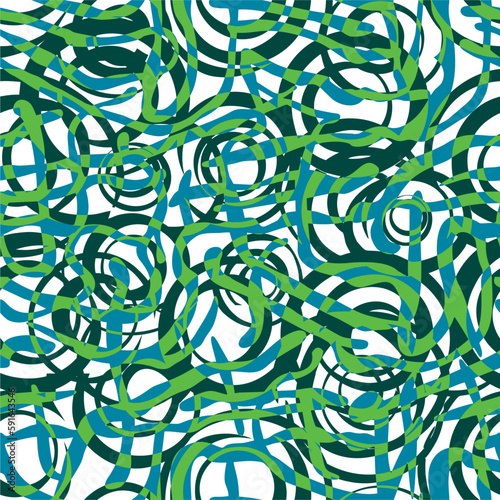Vector seamless pattern with chaotic multicolored lines.
