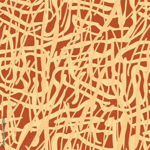 Seamless pattern with chaotic bold lines. Vector seamless