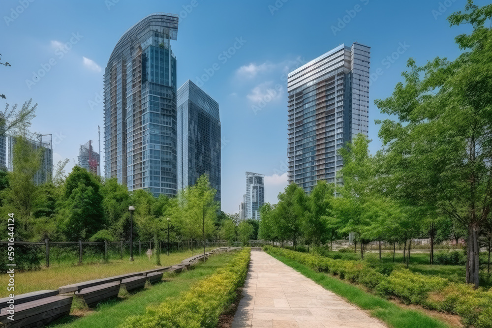 central park city created with Generative AI technology central park city created with Generative AI technology