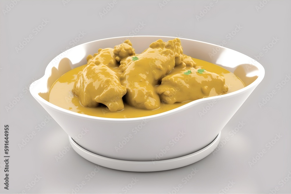 Delicious Chicken Curry Serving in Bowl. Created with Generative AI Technology Delicious Chicken Curry Serving in Bowl. Created with Generative AI Technology