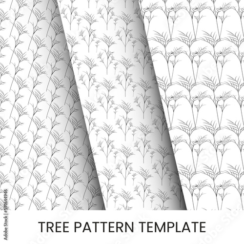 set of marigold flower tree patterns
