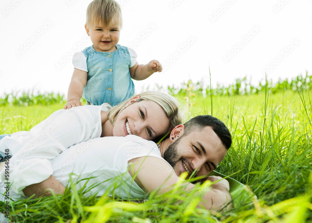 Portrait of Family Outdoors, Mannheim, Baden-Wurttemberg, Germany Portrait of Family Outdoors, Mannheim, Baden-Wurttemberg, Germany