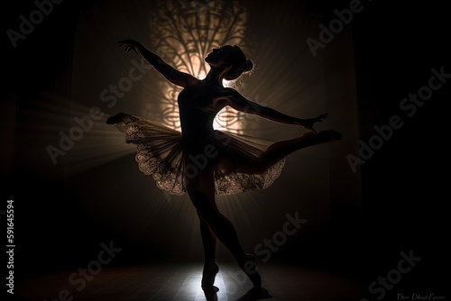 Ballerina posing in a ballet dance