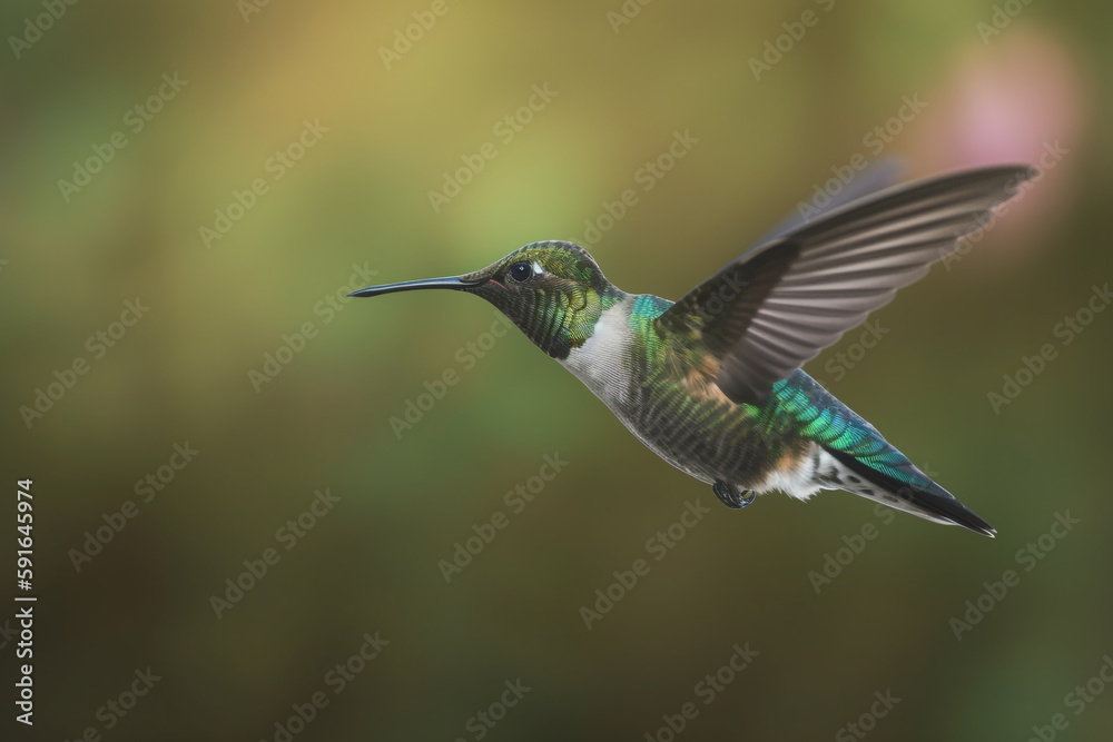 A hummingbird with green and blue wings and a green head with a blue head and a green head. A hummingbird with green and blue wings and a green head with a blue head and a green head.