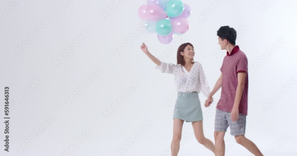 Cheerful young couple dating,4K Cheerful young couple dating,4K