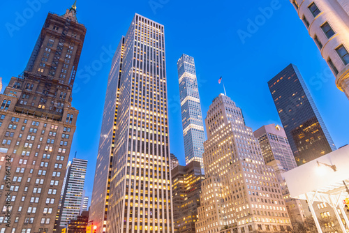 Manhattan spring bloom and architecture travel destination backgrounds theme copy space 