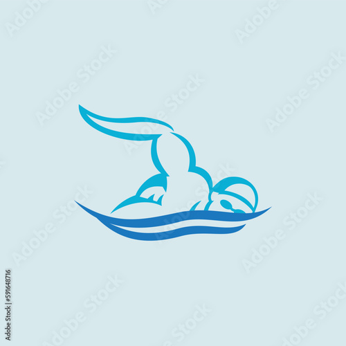 swimmer swimming freestyle logo