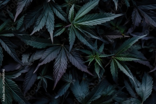 Marijuana Background weed plant with Bud and Leaves  Texture of Marijuana Plants at Indoor Cannabis Farm. Cannabis Plants Growing outdoor with Big Marijuana Buds