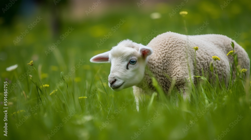 Obraz premium Adorable Suffolk Lamb
