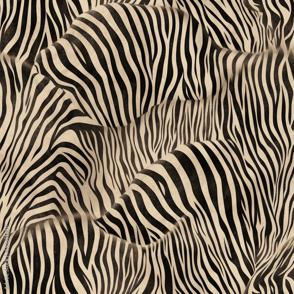 Unleash your wild side with a seamless zebra skin pattern. Perfect for fashion, home decor, and accessories. AI Generation