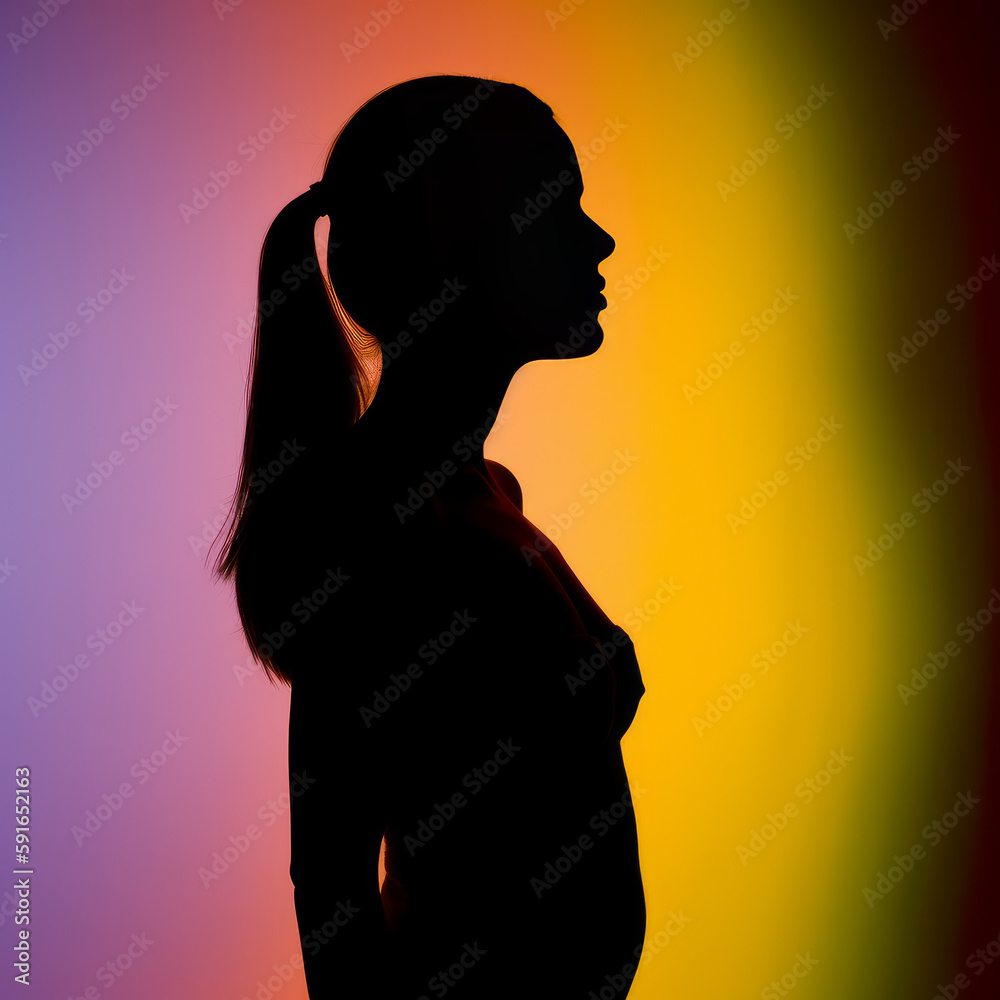 colorful silhouette of person colorful silhouette of person