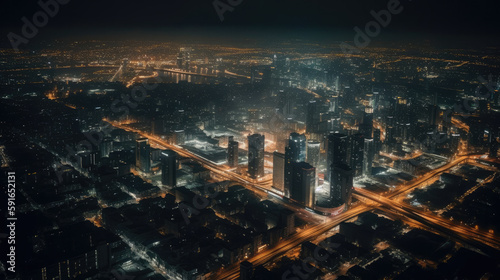 dubai city in the night created with Generative AI technology