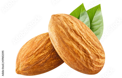 Delicious almonds cut out