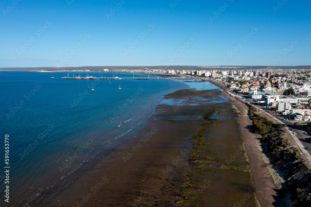 Puerto Madryn City, entrance portal to the Peninsula Valdes natural reserve, World Heritage Site, Patagonia, Argentina. Puerto Madryn City, entrance portal to the Peninsula Valdes natural reserve, World Heritage Site, Patagonia, Argentina.