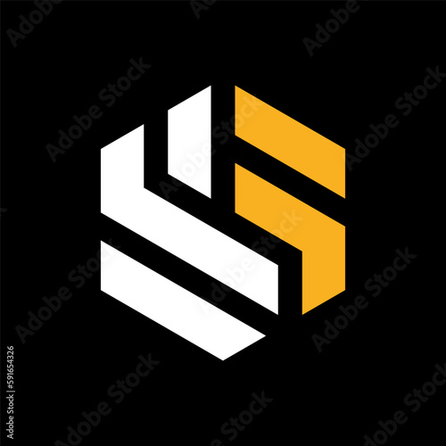 Letter SF polygon monogram logo design