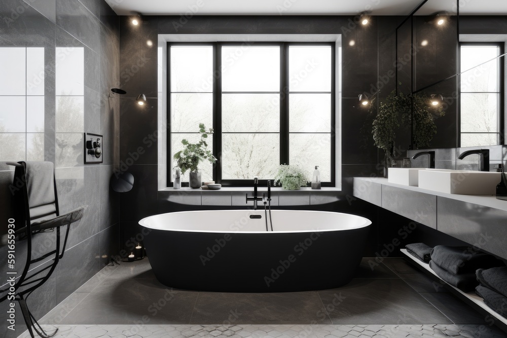 Modern bathroom interior Generative AI