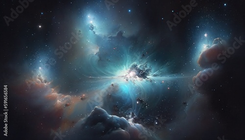 The Dark in the Orion constellation, space galaxy background