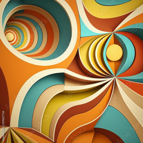 Wallpaper Mural Vintage Color Background from the 70s. Created with generative AI tools. Torontodigital.ca