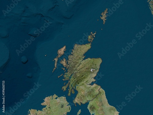 Scotland, United Kingdom. Low-res satellite. No legend photo