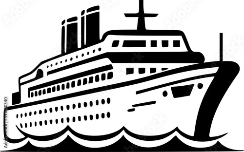Cruise - Black and White Isolated Icon - Vector illustration