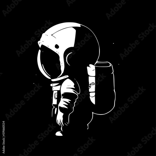 Astronaut - Minimalist and Flat Logo - Vector illustration