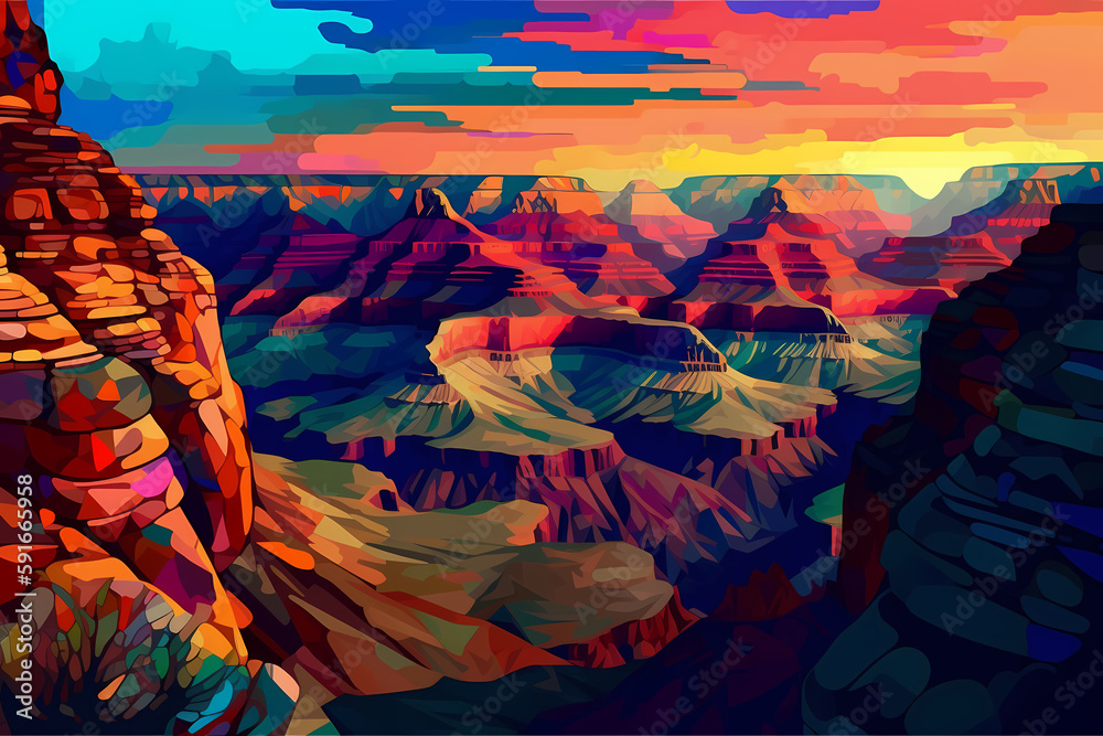 A futuristic depiction of the Grand Canyon