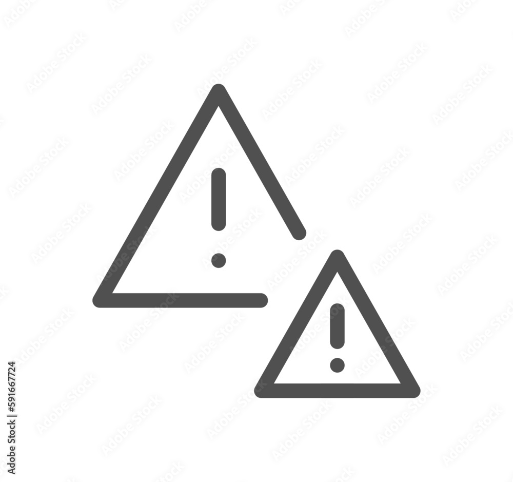Warning related icon outline and linear vector. Warning related icon outline and linear vector.