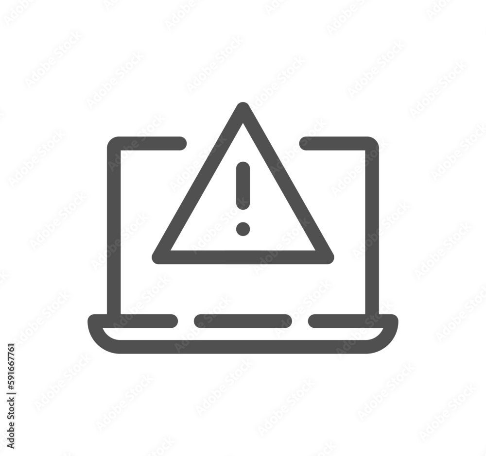 Warning related icon outline and linear vector. Warning related icon outline and linear vector.