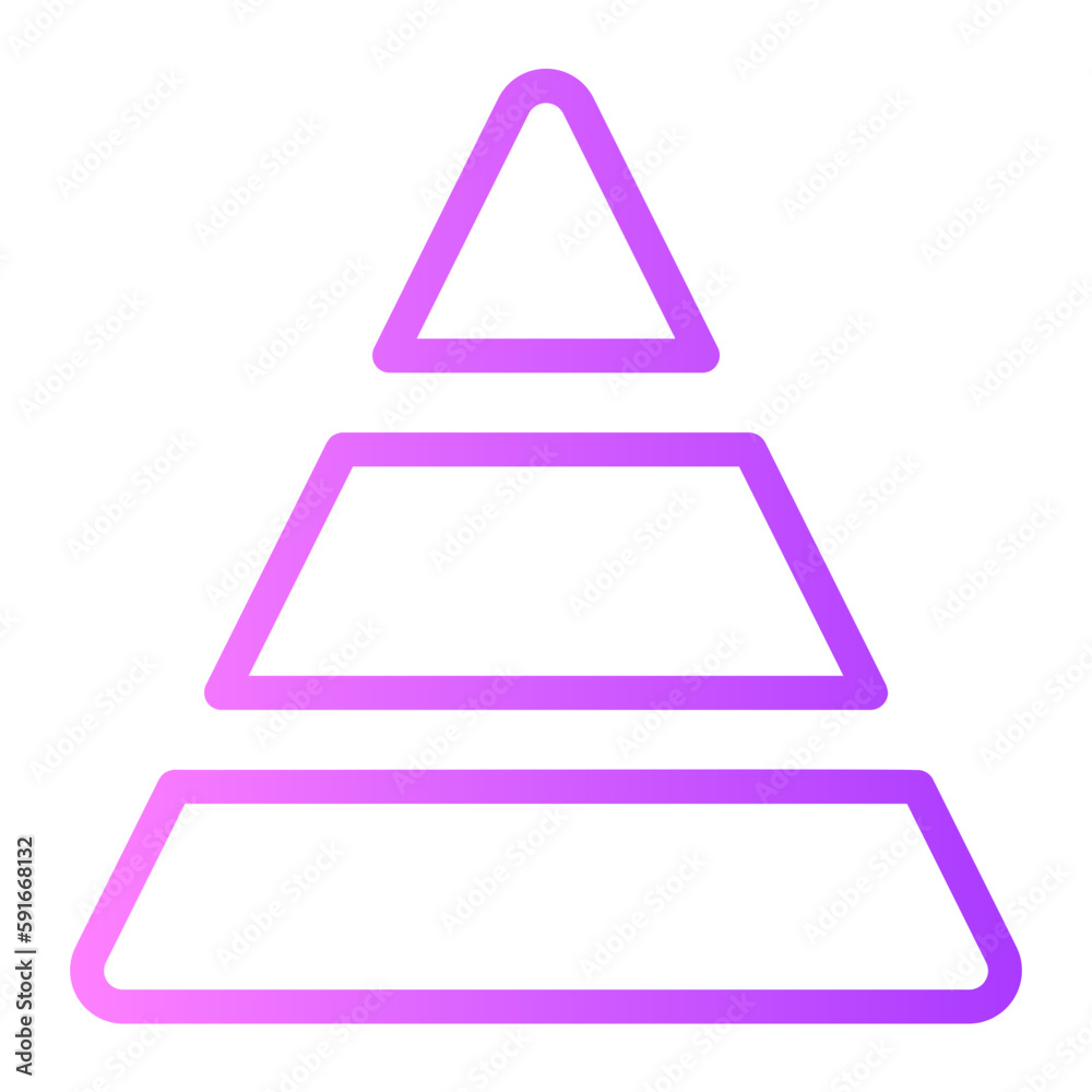 pyramid chart gradient icon pyramid chart gradient icon