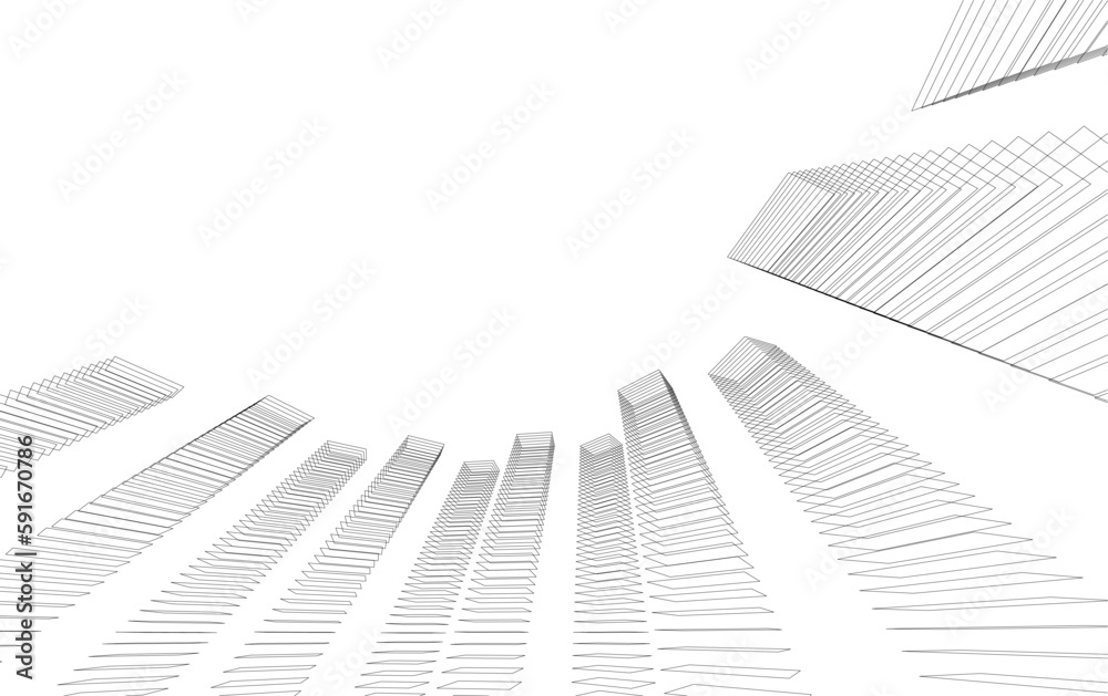 Fototapeta premium abstract architecture vector 3d drawing