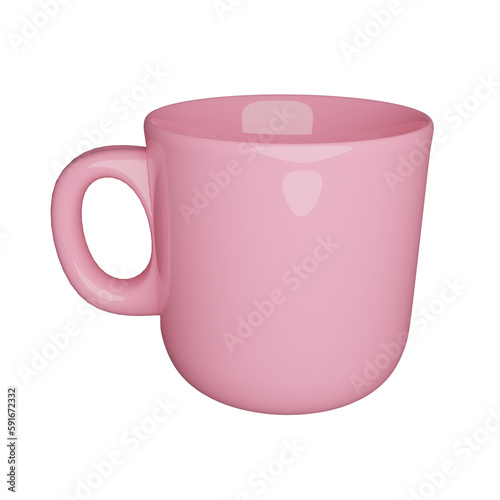 3d pink cup isolated on white